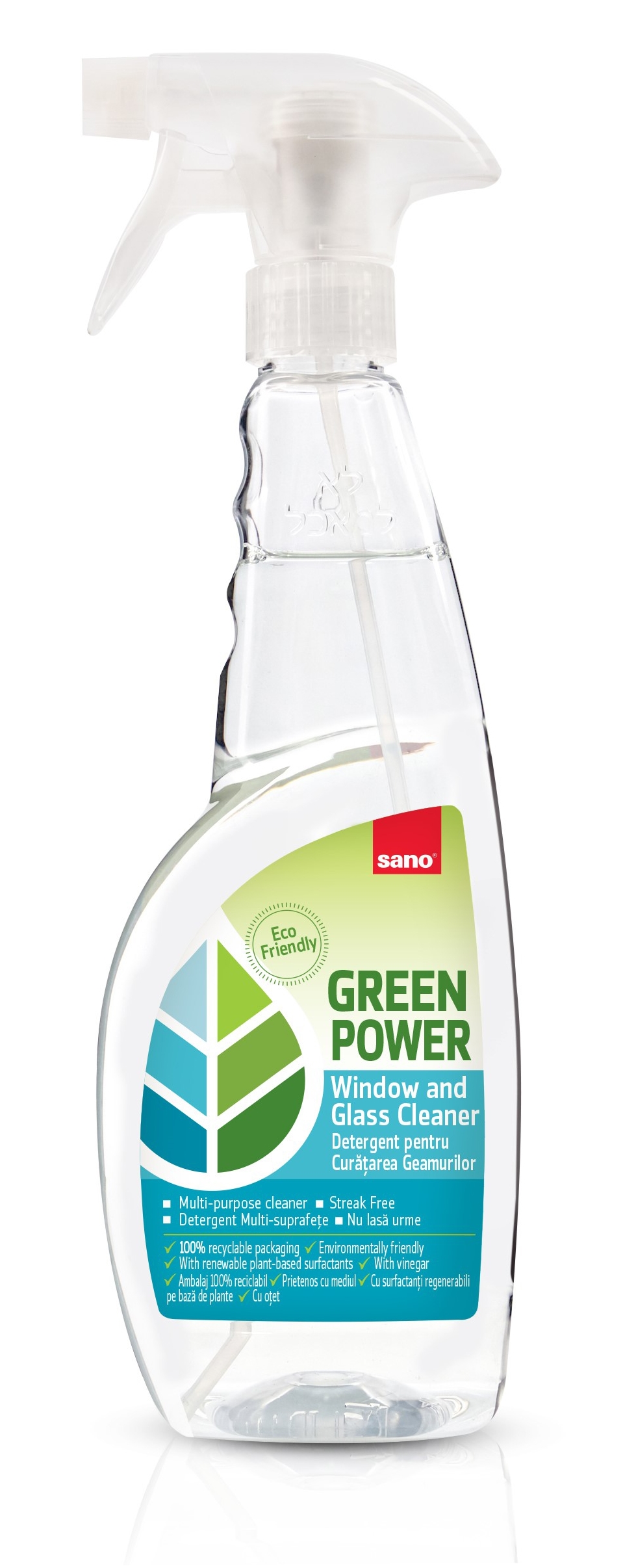 Detergent Sano Green Power Window Cleaner 750ml sanito.ro imagine 2022 depozituldepapetarie.ro